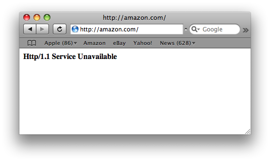 Amazon HTTP Service Unavailable