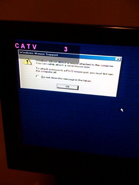 Cable TV showing a Windows Error