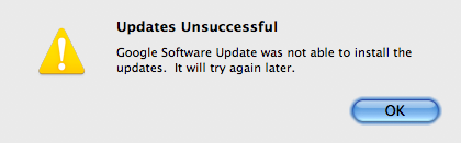 Updates Unsuccessful
