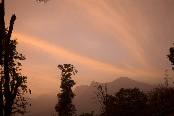 Photo: Sunset at the foothills of the Western Ghats in Ujire, India