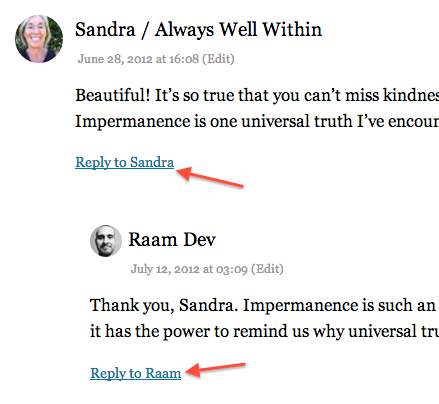 Comment Reply Link with Comment Author Name