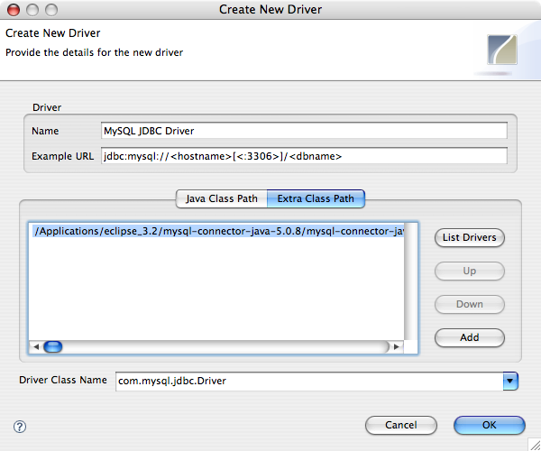 eclipse for mac jdbc sql