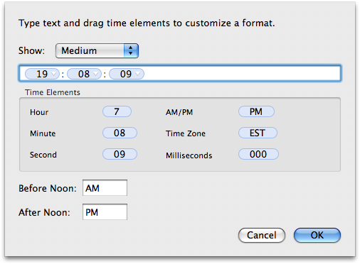 Changing time format