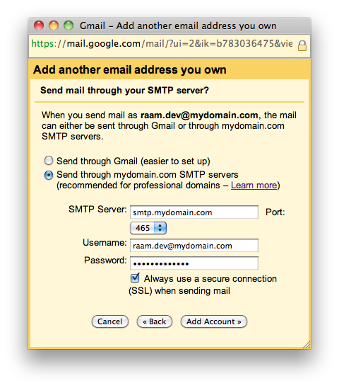 GMail - Add another address - Step 2