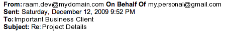 gmail sent on behalf of