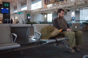 Working at the airport in Kuala Lumpur, Malaysia